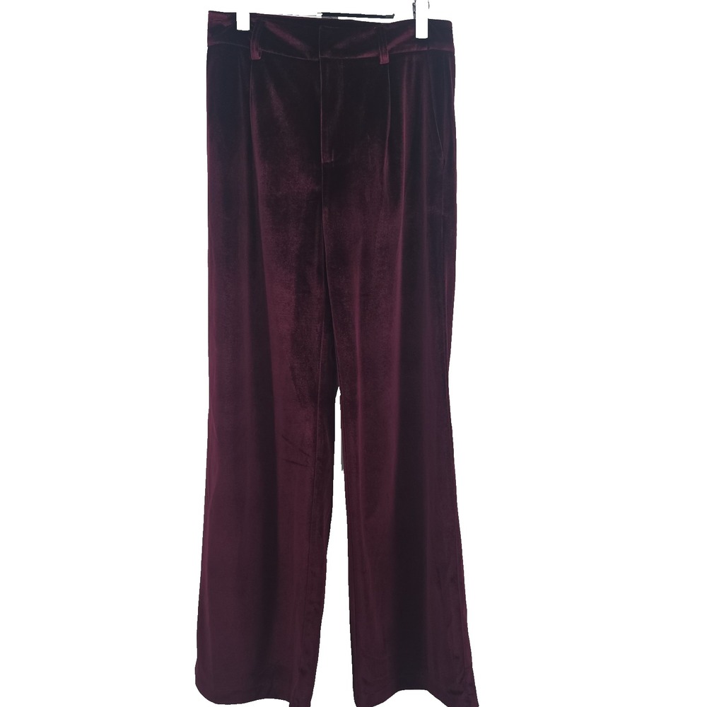 Sanctuary Size Small Burgundy/Wine Velvet Pleated Wide Leg Trouser Pants
